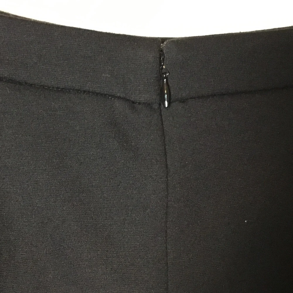 Michael Kors Black Gold Zipper Mini Skirt with Ruffle Flounce - 6